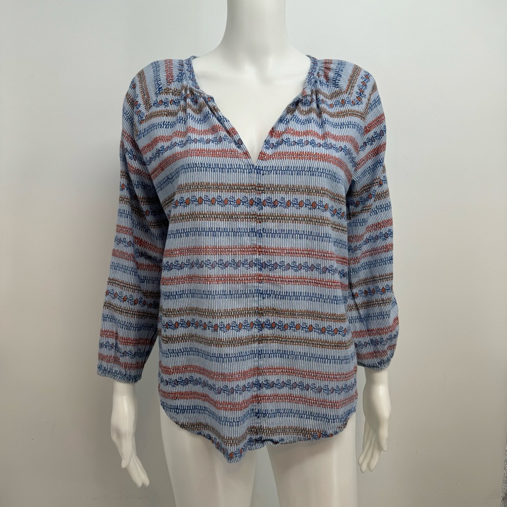 Roberta Roller Rabbit   Lucy Top  Size S Long Sleeve Pullover Top Blue